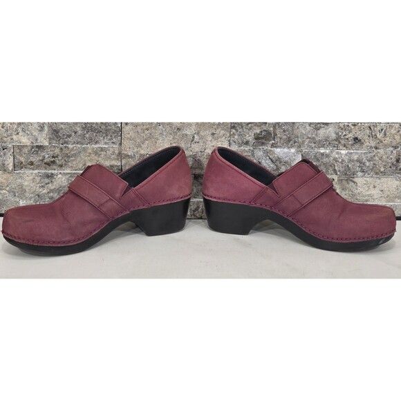Dansko Tamara Professional Clogs Nubuck Leather Buckle Comfort Shoe Wine 40 | 10 - Picture 11 of 13